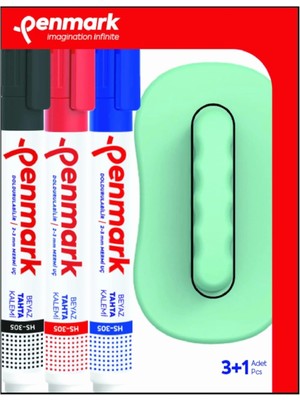 Hype Store Beyaz Tahta Kalemi 3'lü Set ve Silgi