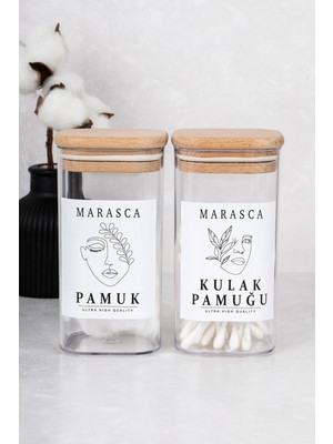 Feyza Design 2'li Pamuk ve Saklama Kabı Seti, Banyo ve Temizlik Için Kullanışlı