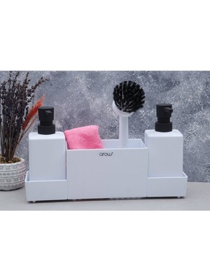 Feyza Design Modern Akrilik Sıvı Sabunluk 4'lü Banyo Seti, Şık ve Dayanıklı Tasarım