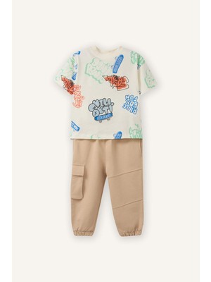 DeFacto Kaykay Baskılı 2li Takım Erkek BEBEK G9971A526SM