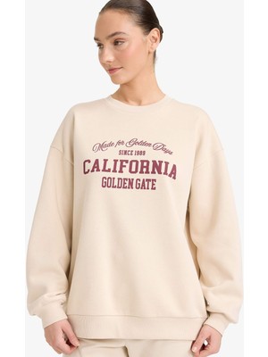 DeFacto Oversize Baskılı Sweatshirt G7026AX25WN