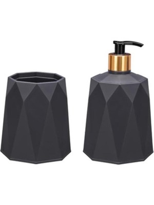 Feyza Design Çiftli Lavabo Seti: Diş Fırçalık ve Sıvı Sabunluk, Şık Tasarım