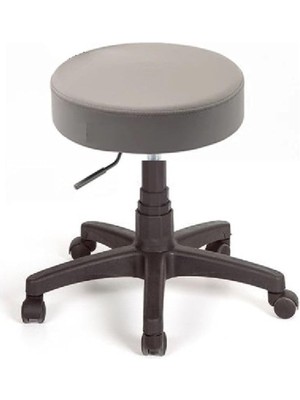 Ofis Kasiyer Taburesi Tekerlekli Deri Döşeme Oturak Eczane Laboratuvar Çalışma Koltuğu Acık Gri