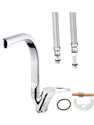 Lavabo Bataryası Sıcak Soğuk Çift Su Girişli Paslanmaz Pirinç Malzeme