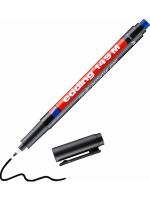 Hype Store Edding 149 M Silgili Permanent Kalem - Asetat Kalemi - Siyah - 1 Kalem - Yuvarlak Uç 1 mm