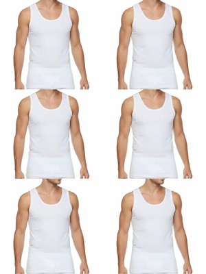 Süsen Lingerie 6 Adet Erkek Beyaz Atlet, Günlük Erkek Atlet, Erkek Penye Atlet, Erkek Iç Giyim