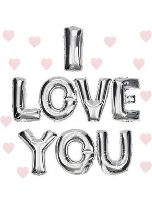 Ecoport I Love You Folyo Balon Gümüş Renk 35 cm