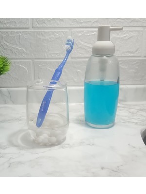 Feyza Design Çiftli Banyo Sabunluk ve Diş Fırçalığı Seti, Boncuk Detaylı