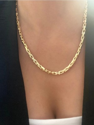 Cadde Dükkanı Tek Zincir Kolye Çelik Gold