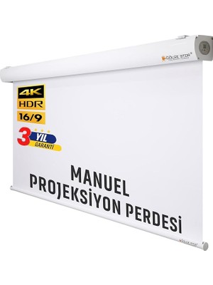 Stor EN200CM BOY180CM Projeksiyon Perdesi Manuel-Yeni Akıllı Kumaş Teknolojisi