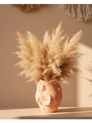 LTG Nova 3D Turuncu Çiçek Vazo Masaüstü Salon Dekoru