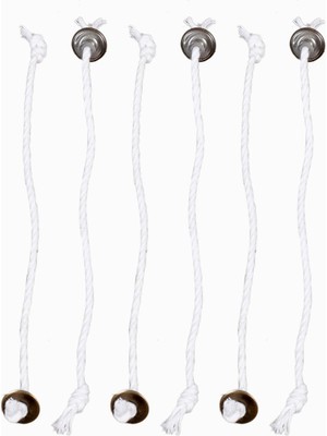 Feyza Design Kandil Fitil Seti, 4 mm Kalınlık, 6 Adet, Kopçalı, Yüksek Kalite Ürün