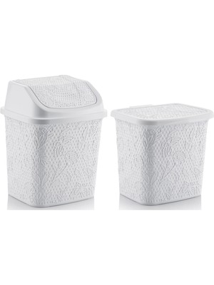 Feyza Design Pratik Banyo Deterjanlık ve Çöp Kovası Seti, Şık ve Kullanışlı Tasarım