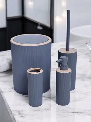 Feyza Design Pratik 4'lü Banyo Seti, 3 Renk Seçeneği, Fonksiyonel ve Şık Tasarım