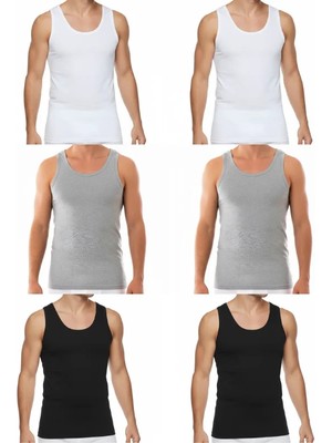 Süsen Lingerie 2 Siyah 2 Gri 2 Beyaz Erkek Penye Atlet, Erkek Iç Giyim, Erkek Günlük Atlet