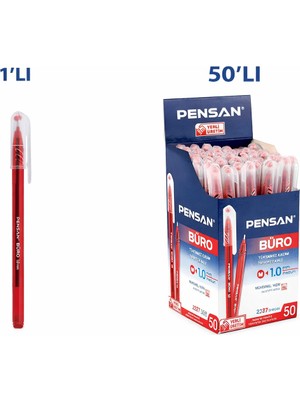 LTG Nova Pensan Büro 2270 Kırmızı Tükenmez Kalem 1.0 mm Medium Yerli Üretim