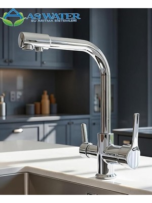 Bataryası 3 Yollu Musluk Sıcak-Soğuk Mix Arıtma Krom, 41553YK