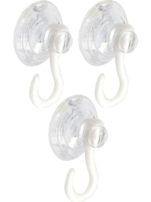 Vantuz Öpücük 3 cm 3 Adet Kancalı Cam Vantuzu Cam Askısı Pvc Vantuz Mutfak Banyo Pencere ve Kapı Camı Vantuzu