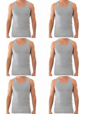 Süsen Lingerie 6 Adet Erkek Penye Gri Atlet, Erkek Ter Emen Penye Gri Atlet, Erkek Iç Giyim