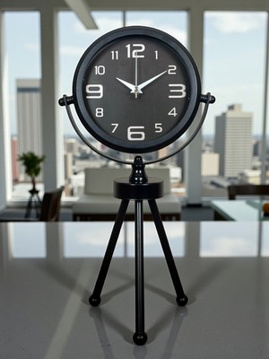 Bucuks Siyah Zarif Üç Ayaklı Masa Saati
