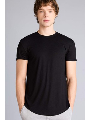 DeFacto Long Muscle Fit Bisiklet Yaka Kısa Kollu Tişört N2104AZ26SP