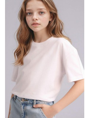 DeFacto Relax Fit Bisiklet Yaka Kısa Kollu Tişört Kız Çocuk D9099A826SM