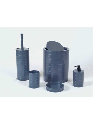 Feyza Design Pratik Banyo Parça Seti: Çöp Kovası, Klaret Fırçası, Sabunluk ve Fırçalık