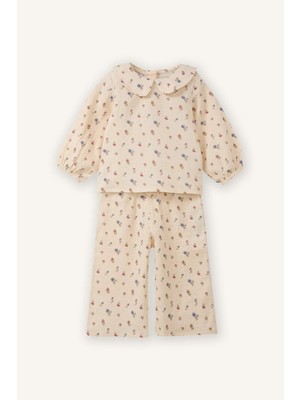 DeFacto Çiçekli Müslin 2'li Takım Kız Bebek G8739A526SP