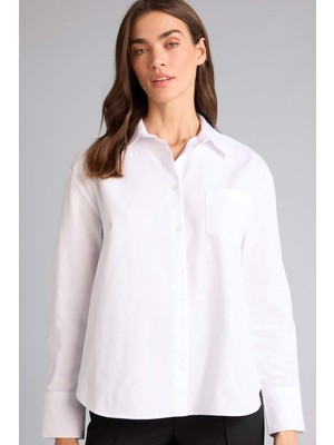 DeFacto %100 Pamuk Oversize Oxford Uzun Kollu Gömlek G9805AX26SP