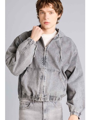 DeFacto Overshirt Fit Kapüşonlu Pamuklu Ceket H0148AX26SP