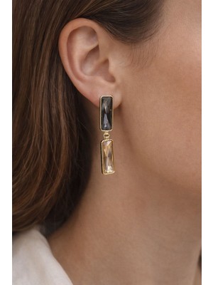 Suzi Shine Vip 14K Altın Kaplama Kristal Küpe