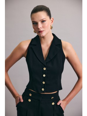 Sateen Eva Yelek - Siyah