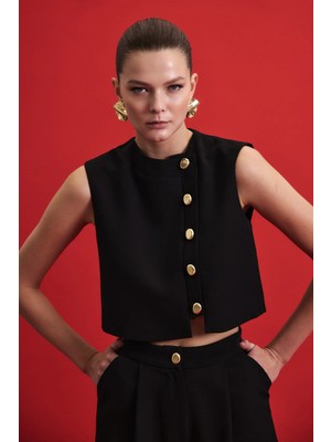 Sateen Lucy Yelek - Siyah