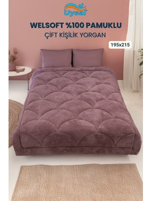 Uysal Yorgan Welsoft Akfil Midye Desen Çift Kişilik Yorgan GÜL KURUSU