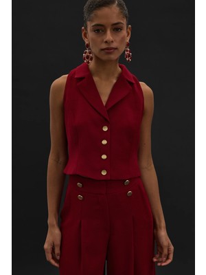 Sateen Eva Yelek - Bordo