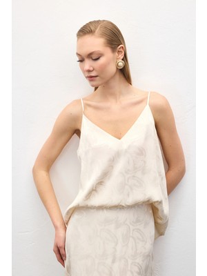 Sateen Lior Askılı Bluz - Bej