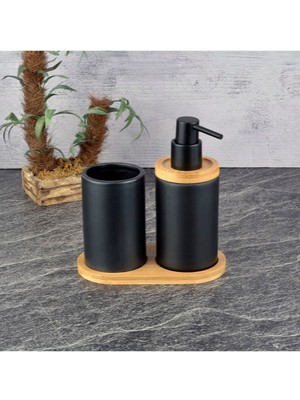 Feyza Design Şık Siyah Seramik Banyo Seti, Modern ve Kullanışlı Tasarım
