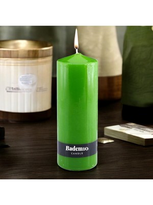 Feyza Design Yeşil Silindir Dekoratif Mum, Kandil ve Şamdan Için, 6X17 cm