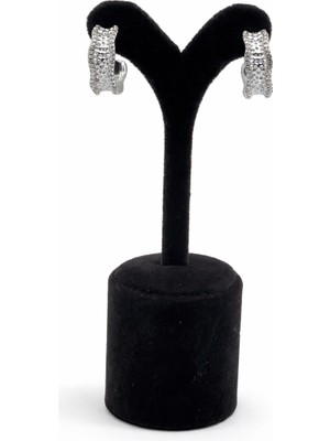 Pangu Gümüş Renk Dokulu Kıvrımlı Halka Çelik Küpe