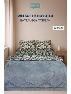 Uysal Yorgan Welsoft 5 Boyutlu Battal Boy Yorgan GRİ