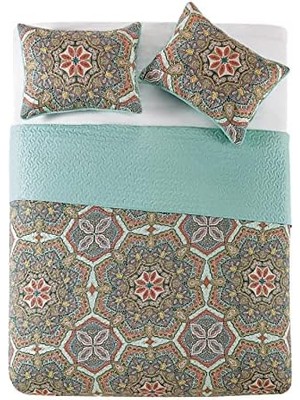 Skygo | Yara Koleksiyonu | Yorgan Seti - Ultra Yumuşak Ters Çevrilebilir Örtü Yatak - Hafif, Havalı ve Nefes Alabilir Yatak Örtüsü,, Aqua, 3 Parça