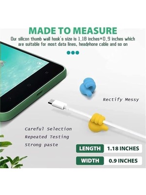 Skygo 20’li Başparmak Tasarımlı Yapışkan Duvar Kancası – Kendinden Yapışkanlı Silikon Kablo ve Anahtar Askısı, Sevimli ve Pratik Askı Kancaları, Cam, Ahşap, Metal Yüzeyler Için Uygun