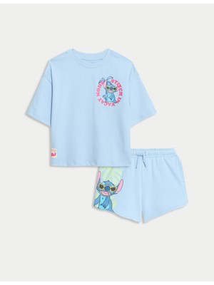 Marks & Spencer 2’li Lilo & Stitch Tişört ve Şort Takımı (2–8 Yaş)