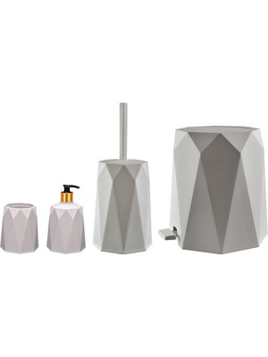 Feyza Design Şık 4'lü Banyo Seti, Rahat ve Konforlu Kullanım Için Tasarlandı