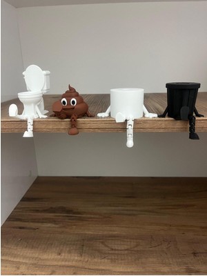 Feyza Design Renkli Modern Banyo Figürleri Seti – 4 Parça, Eğlenceli Dekorasyon