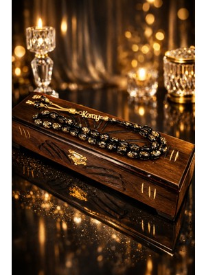 Altınsoy Tesbih Kişiye Özel Isimli Özel Yazılı Kutulu Düşük Ayar Altın Parçacıklı Tesbih Premium Ürün