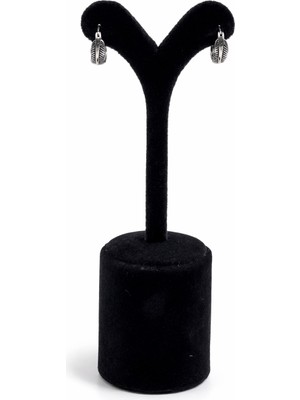 Pangu Gümüş Renk Tüy Desenli Çelik Halka Küpe