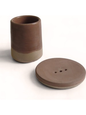 Feyza Design Modern Beton Diş Fırçalık ve Sabunluk Takımı, Şık ve Dayanıklı Tasarım