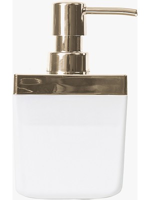 Feyza Design Şık Beyaz Altın Toskana Sıvı Sabunluk, Estetik ve Kullanışlı Tasarım