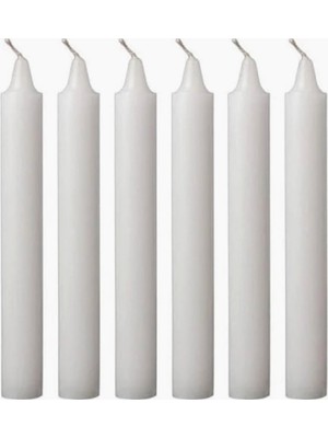 Feyza Design Beyaz Şamdan Mum, Zarif ve Şık Dekoratif Aksesuar, 1 Adet